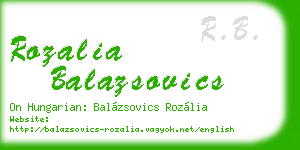 rozalia balazsovics business card