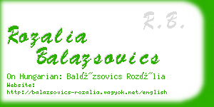 rozalia balazsovics business card